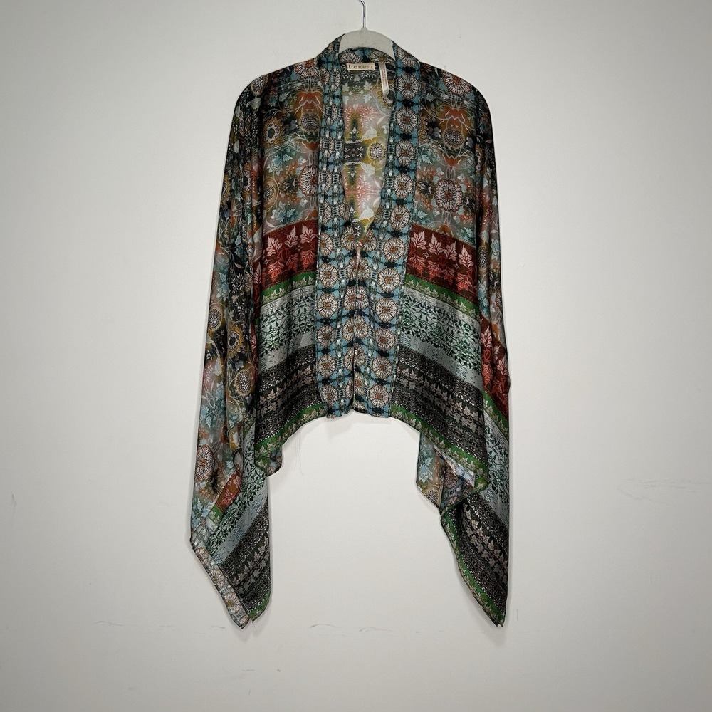 Kas New York Anthropologie Top Women's XS Oversized Satin Boho Artsy Blouse